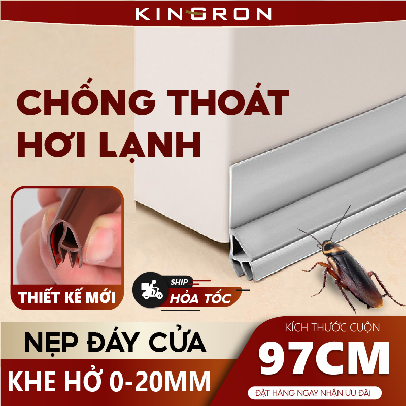 Thanh dán chắn khe hở dán chân cửa, chống bụi, chống côn trùng RPVC, Nẹp chặn cửa PVC tam giác KINGRON