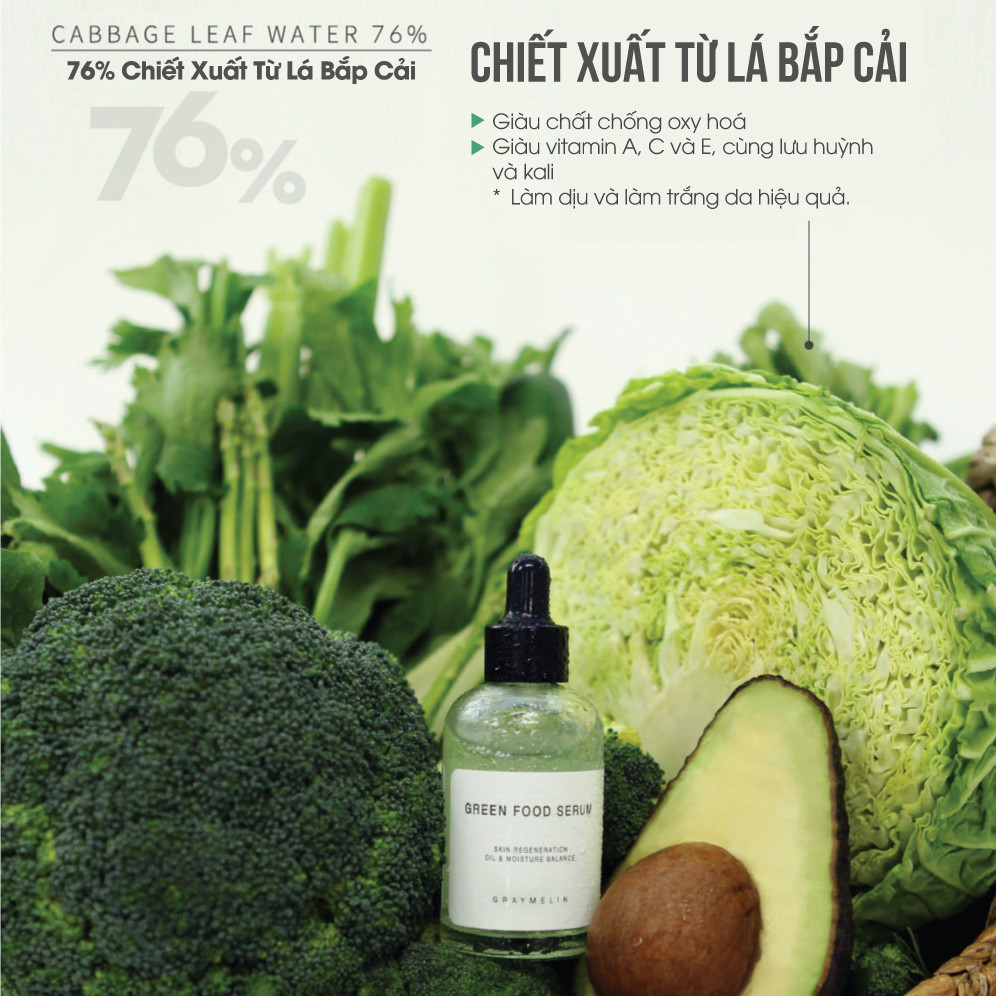 Serum Rau Củ Xanh Phục Hồi Da Graymelin Green Food 50ml