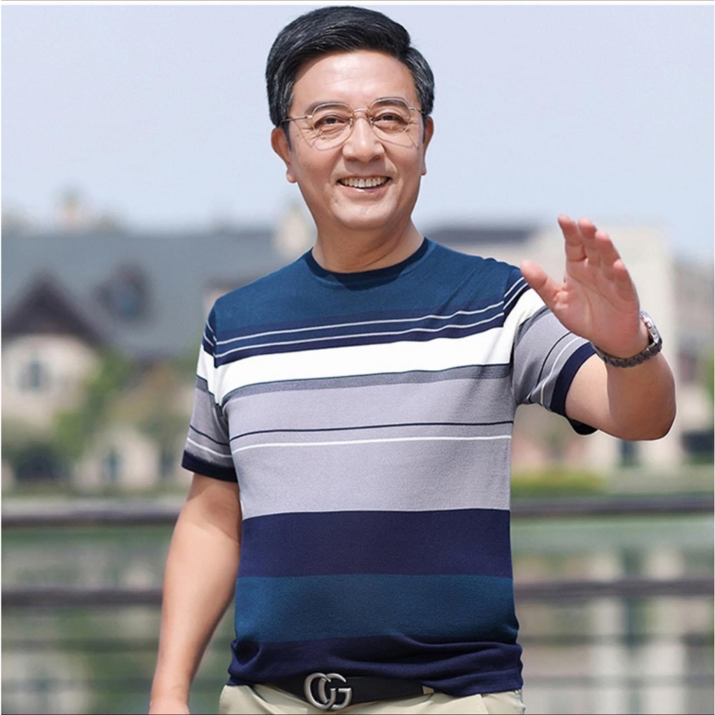 Áo thun nam cổ tròn cho ông cho bố / Áo phông cổ tròn cho người trung niên nam / Áo phông nam trung tuổi