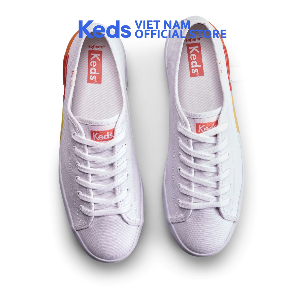 Giày Keds Nữ- Triple Up Canvas Blocked Rubber White- KD066390