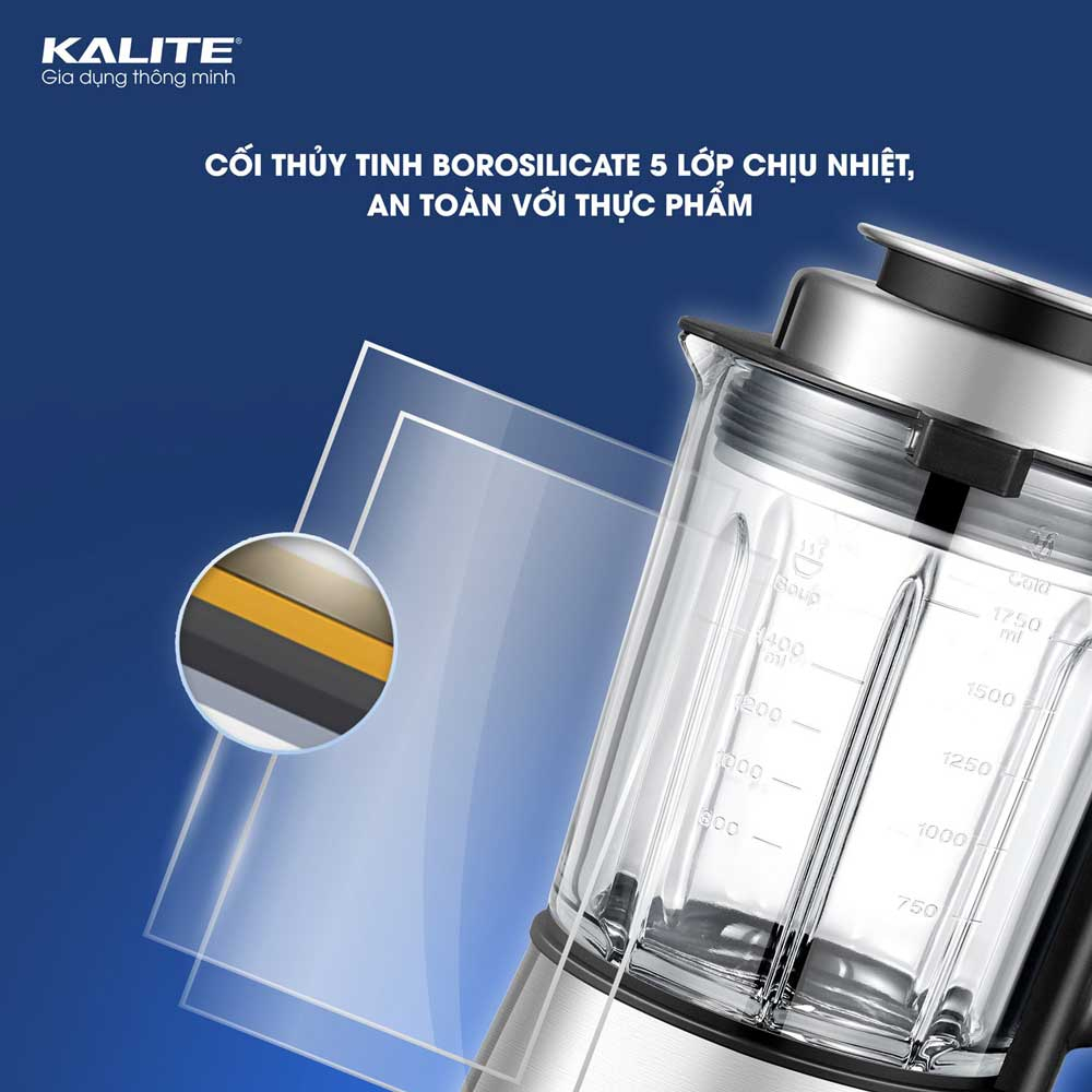 Máy làm sữa hạt Kalite KCB4741 - Tặng 2 chai thủy tinh đựng sữa hạt + 2 túi hạt đậu nành- Hàng chính hãng