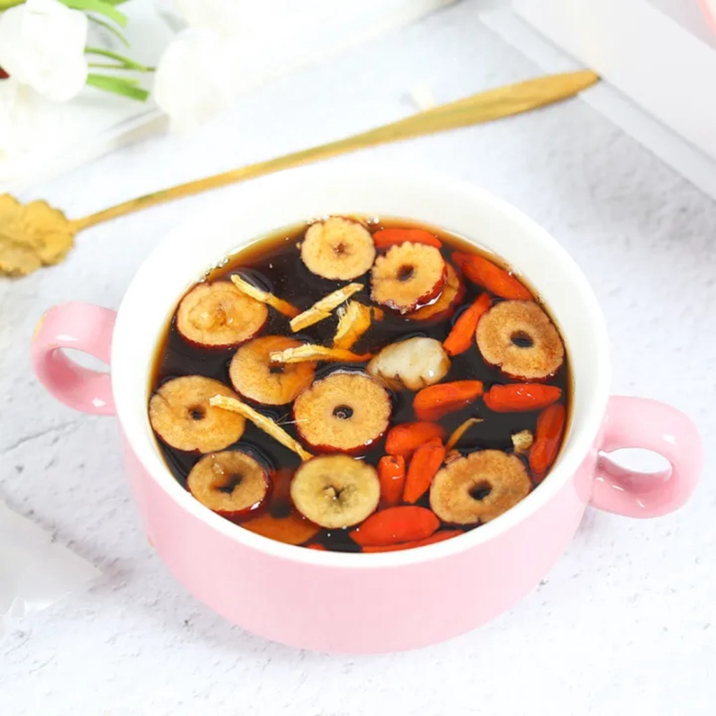 Trà gừng đường nâu kết hợp táo đỏ, long nhãn, kỷ tử SATOSO gói 10g