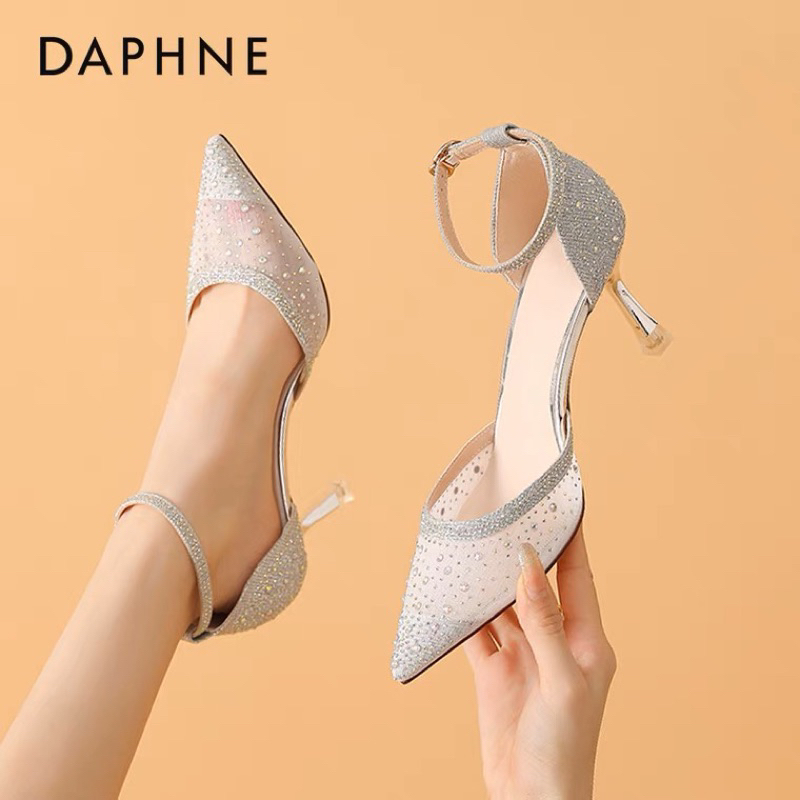 [ORDER+ ẢNH THẬT] GIÀY CAO GÓT DAPHNE NỮ LƯỚI ĐÍNH HẠT