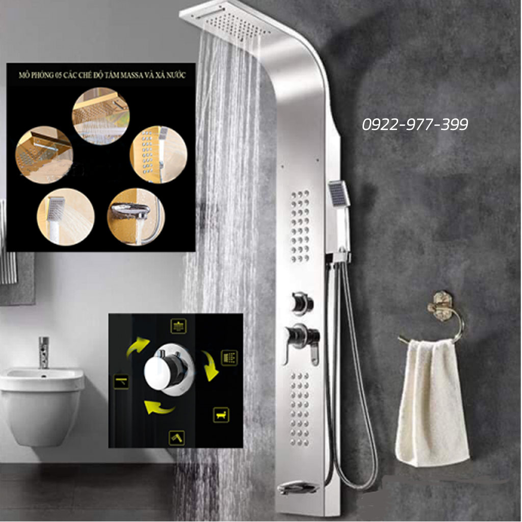 Sen Cây Tắm Nóng Lạnh,Bộ Sen Thuyền Nóng Lạnh,Sen Thuyền Inox 304 Nóng Lạnh,Sen Thuyền Tắm Đứng Massage
