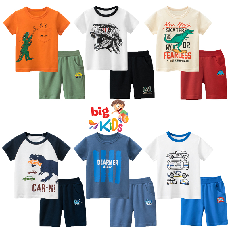 Quần áo trẻ em Bigkids bộ quần áo bé trai cộc tay mùa hè 2 đến 8 tuổi