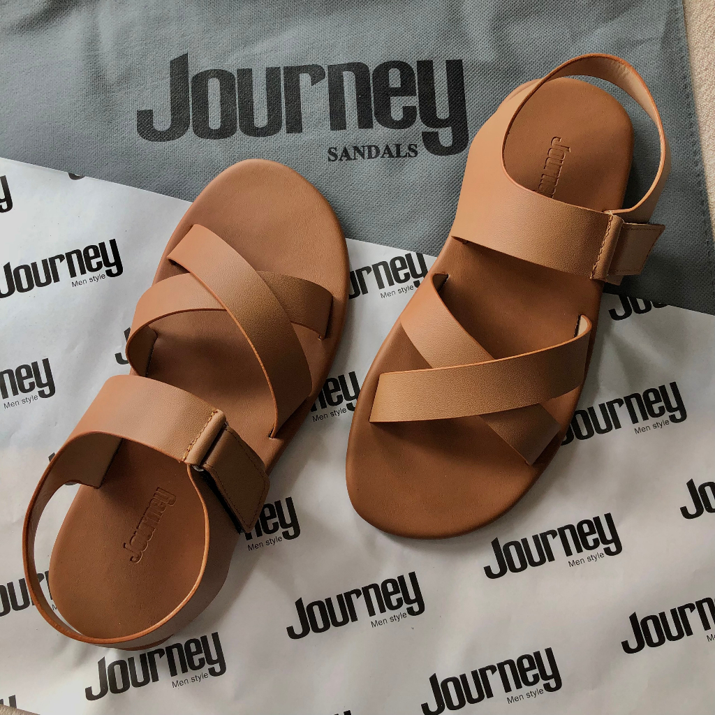 Sandals Nam Nữ JOURNEY Quai Chéo Basic Unisex Chất Liệu Da Cao Cấp