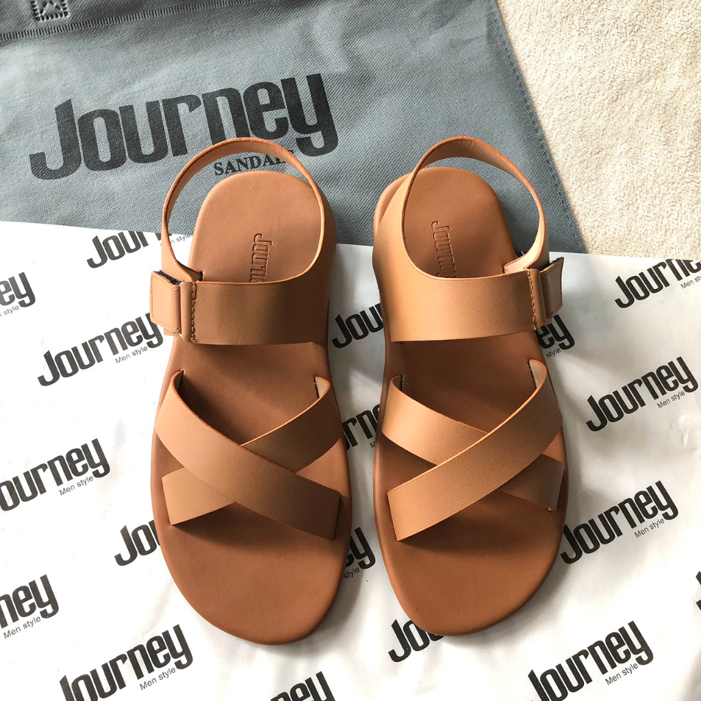 Sandals Nam Nữ JOURNEY Quai Chéo Basic Unisex Chất Liệu Da Cao Cấp