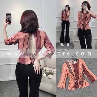 ẢNH TỰ CHỤP Áo tay lở cut-out lưng nơ eo