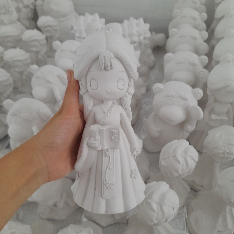 Tượng thạch cao tô màu cho bé gái size lớn công chúa, nàng tiên cá