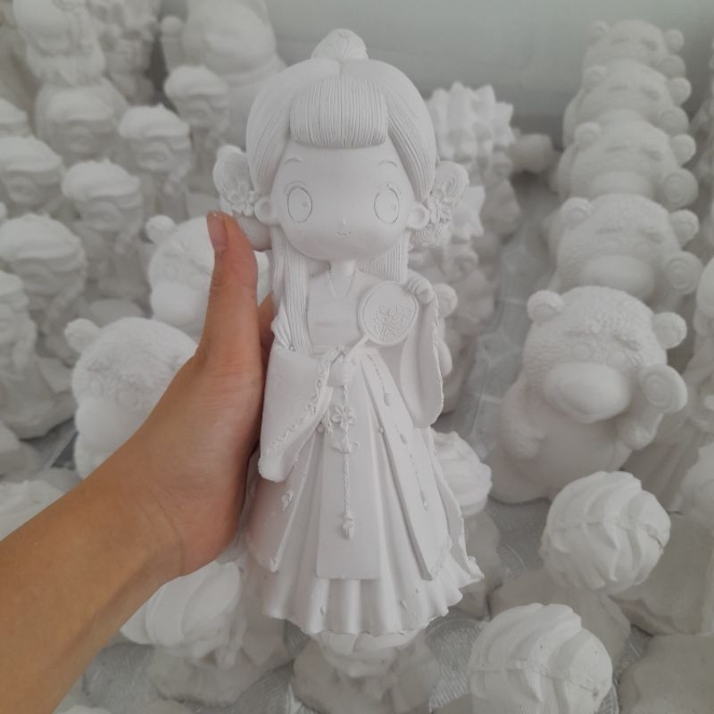 Tượng thạch cao tô màu cho bé gái size lớn công chúa, nàng tiên cá