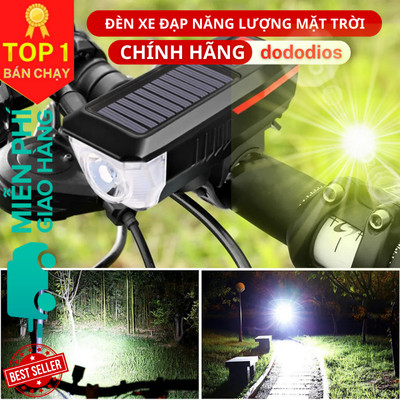 Dododios Bộ Đèn Xe Đạp Năng Lượng Mặt Trời Đèn Pha Xe Đạp Leo Núi Chống Nước Kèm Còi Usb Cảnh Báo An Toàn Sạc Được Đèn H