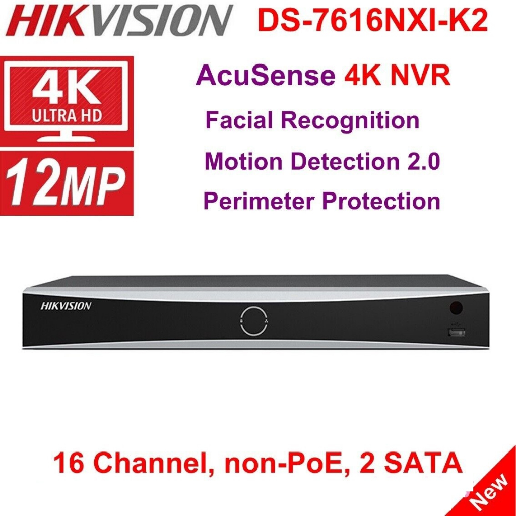 Đầu ghi camera IP 16 kênh Hikvision DS-7616NXI-K2 Ultra HD 4K 12MP, AI nhận diện khuôn mặt - Hàng chính hãng