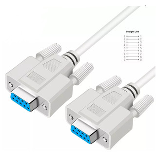 Cáp nối thẳng Com to Com, Cáp RS232 9 Pin 1.5M 9F/9F Cái-Cái kết nối máy in, thiết bị điều khiển