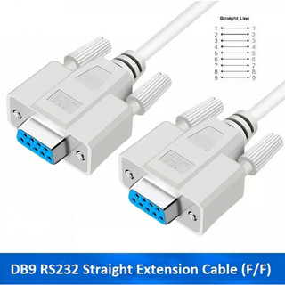 Cáp nối thẳng Com to Com, Cáp RS232 9 Pin 1.5M 9F/9F Cái-Cái kết nối máy in, thiết bị điều khiển