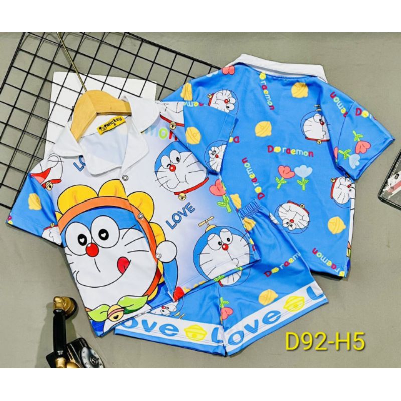 MÃ D92 BỘ PIZAMA ĐÙI BÉ GÁI THUN LẠNH 3D SIZE 8-20Kg