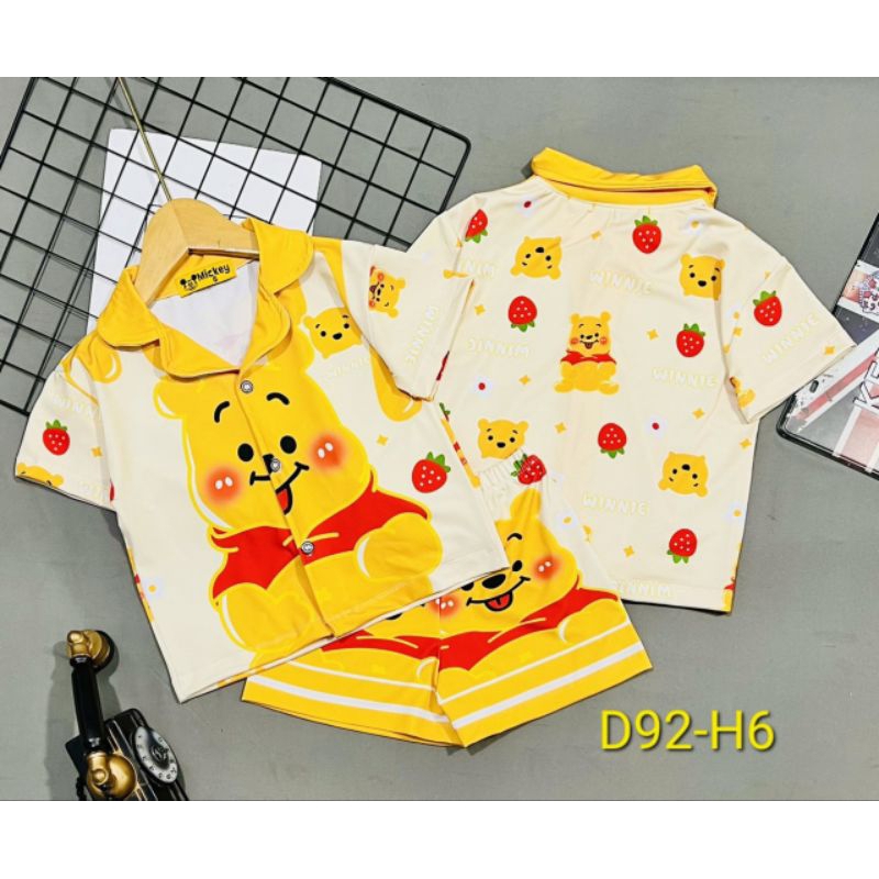 MÃ D92 BỘ PIZAMA ĐÙI BÉ GÁI THUN LẠNH 3D SIZE 8-20Kg