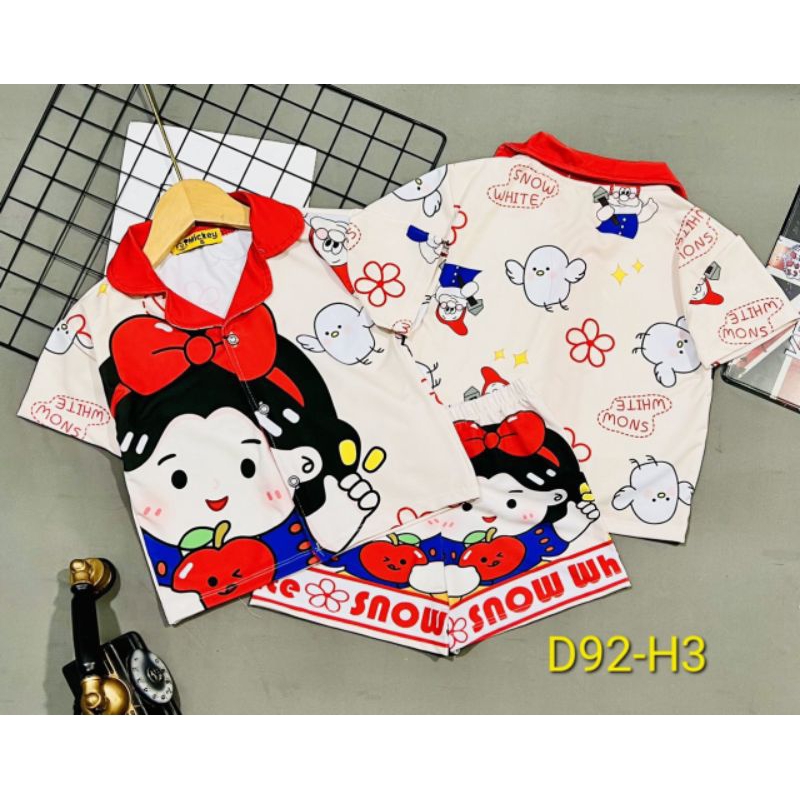 MÃ D92 BỘ PIZAMA ĐÙI BÉ GÁI THUN LẠNH 3D SIZE 8-20Kg