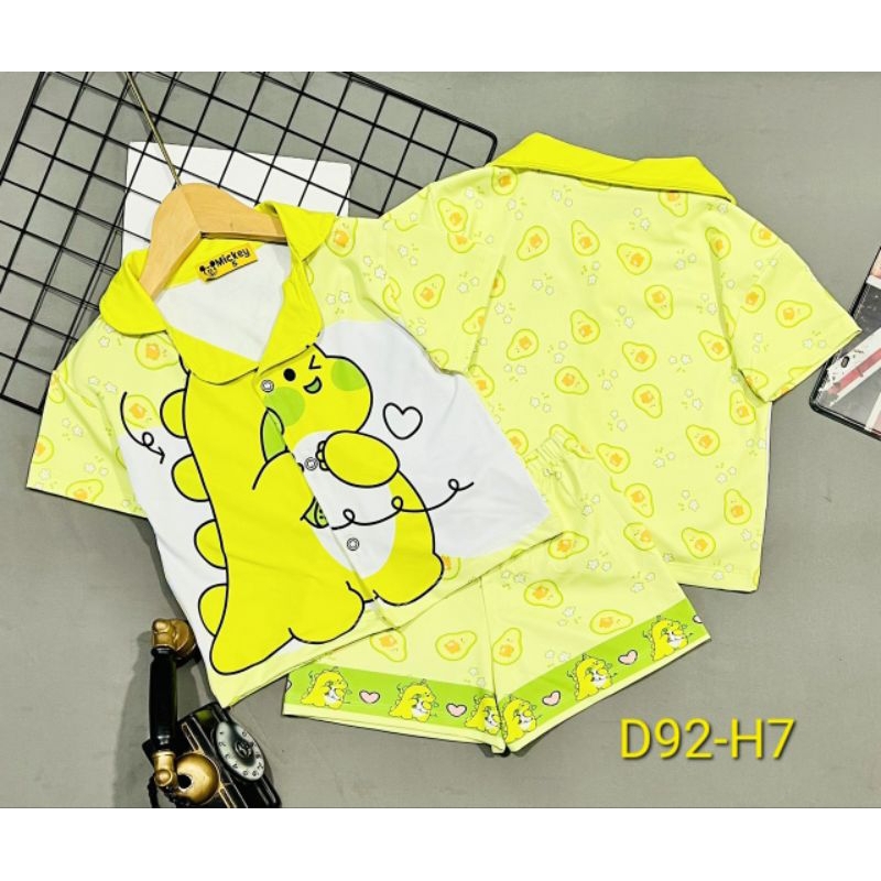 MÃ D92 BỘ PIZAMA ĐÙI BÉ GÁI THUN LẠNH 3D SIZE 8-20Kg