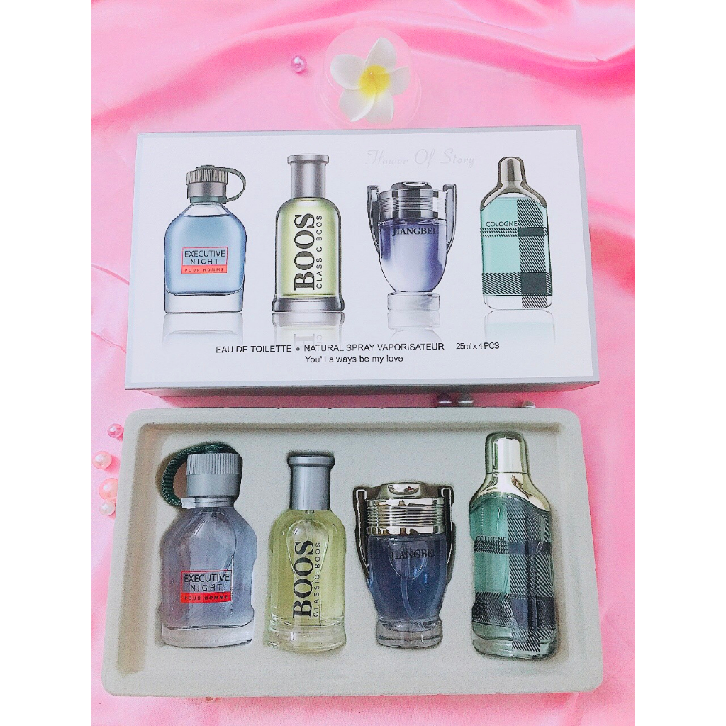 Sét nước Hoa 4 mùi hương thơm bền lâu nam giới 25*4ml