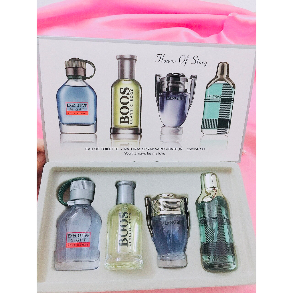 Sét nước Hoa 4 mùi hương thơm bền lâu nam giới 25*4ml