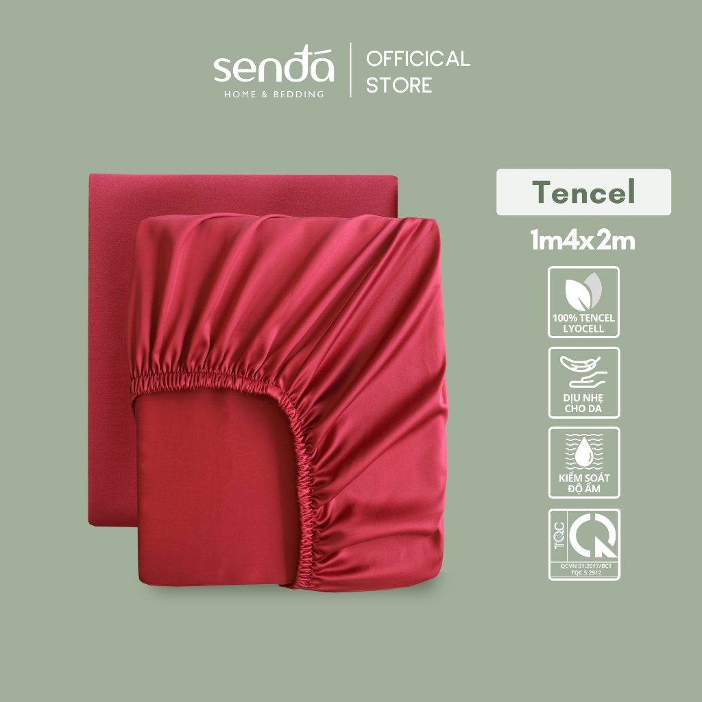 Ga giường Lụa Tencel 1m4 Sen Đá Home Bedding cao cấp trơn màu, drap bo chun trải nệm, ra lẻ bọc đệm 1m4x2m