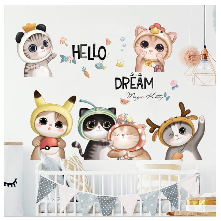 Decal dán tường Mèo Pokemon A84 - Decal dán tường Hàn Quốc