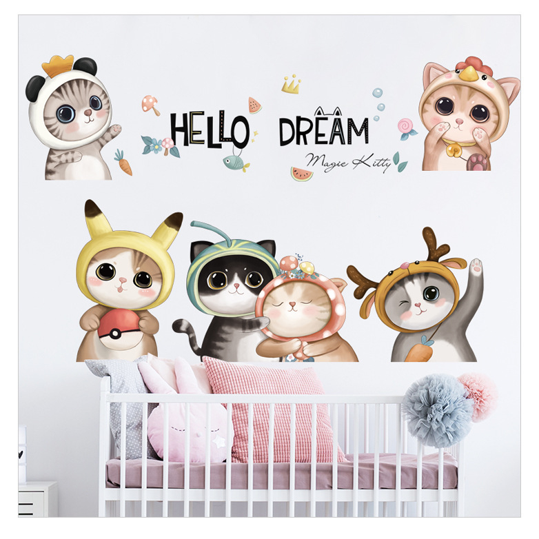 Decal dán tường Mèo Pokemon A84 - Decal dán tường Hàn Quốc