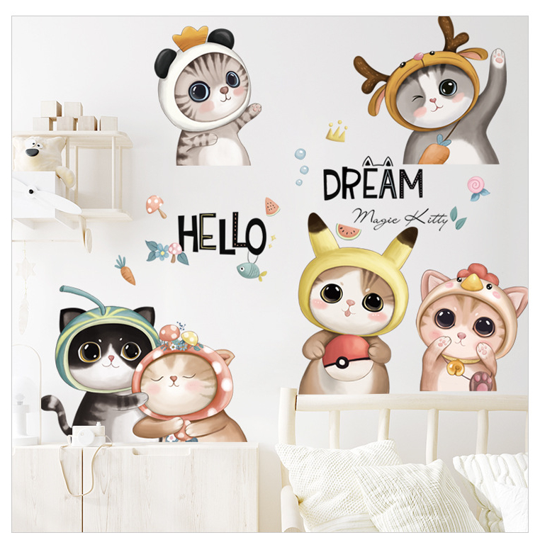 Decal dán tường Mèo Pokemon A84 - Decal dán tường Hàn Quốc