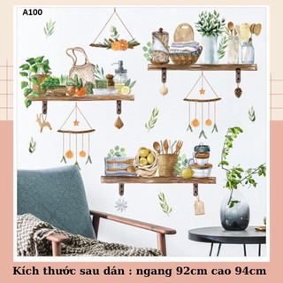 Decal dán tường kệ cây a100 - decal dán tường hàn quốc