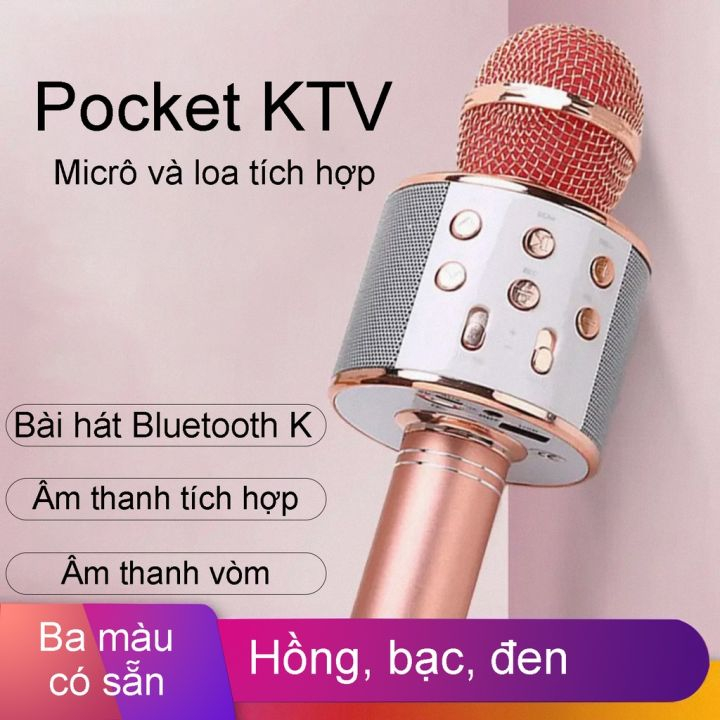 Mic Hát Karaoke Cầm Tay Không Dây - Micro Karaoke Bluetooth Bảo Hành 12 Tháng