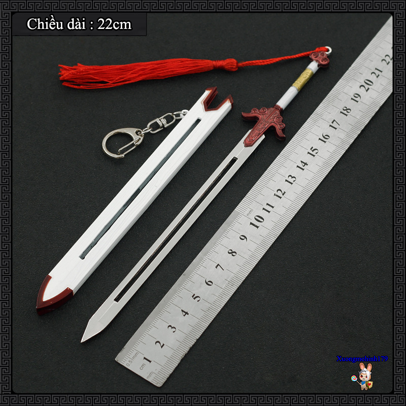 Mô hình sưu tầm Ỷ Thiên Đồ Long Ký 2001 Triệu Mẫn Ỷ Thiên kiếm kim loại 22cm