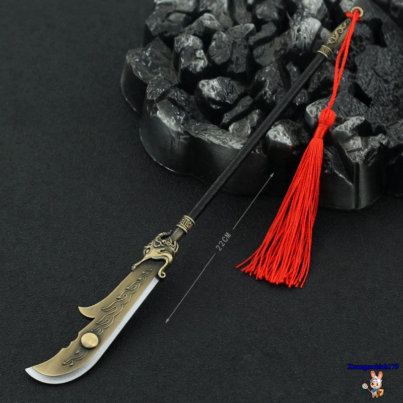 Mô hình sưu tầm Tam Quốc Chí Quan Vũ Thanh Long Yển Nguyệt đao  22cm 30cm