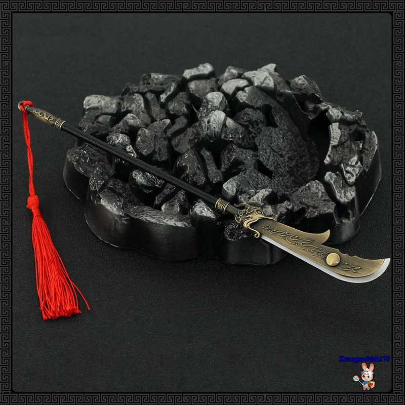Mô hình sưu tầm Tam Quốc Chí Quan Vũ Thanh Long Yển Nguyệt đao  22cm 30cm