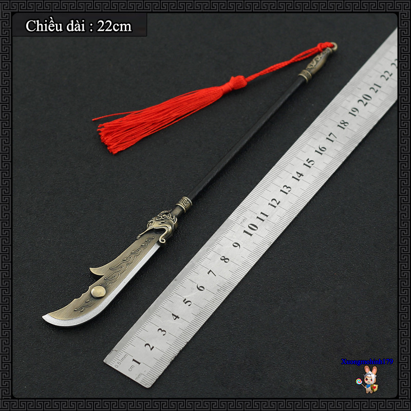 Mô hình sưu tầm Tam Quốc Chí Quan Vũ Thanh Long Yển Nguyệt đao  22cm 30cm