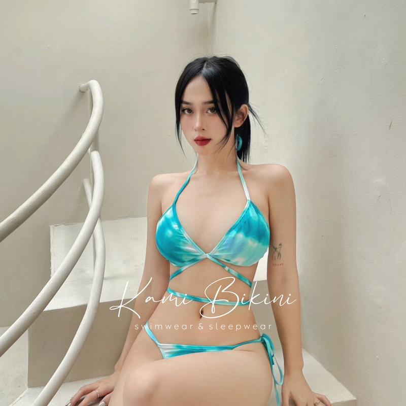 Bikini 3 mảnh KAMI kèm khăn quấn bản to 3 màu hottrend