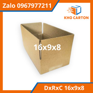 100 hộp carton 16x9x8 - hộp đóng hàng, hộp ship cod 16x9x8