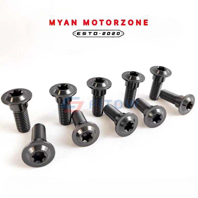 Ốc Titan Đen Đầu Dù 8li20 Có Gờ - Hàng Nhập Khẩu