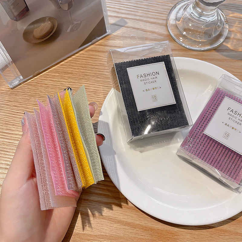 Hộp 10 miếng dán giữ tóc mái cố định tóc hỗ trợ rửa mặt trang điểm tiện dụng màu pastel