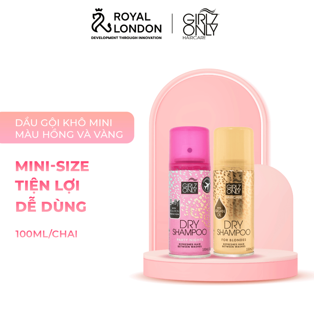 Combo 2 Dầu gội khô Dry Shampoo Girlz Only Travel Size 100ml