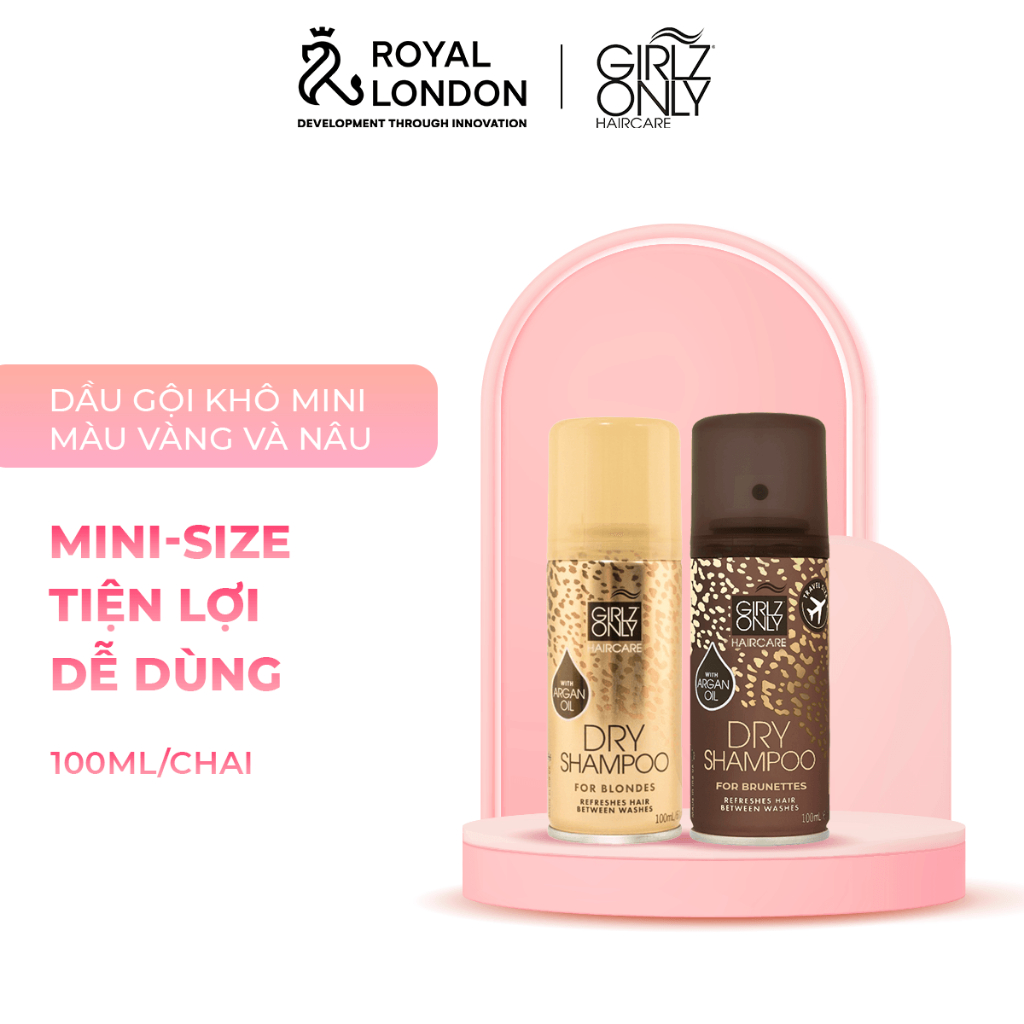 Combo 2 Dầu gội khô Dry Shampoo Girlz Only Travel Size 100ml