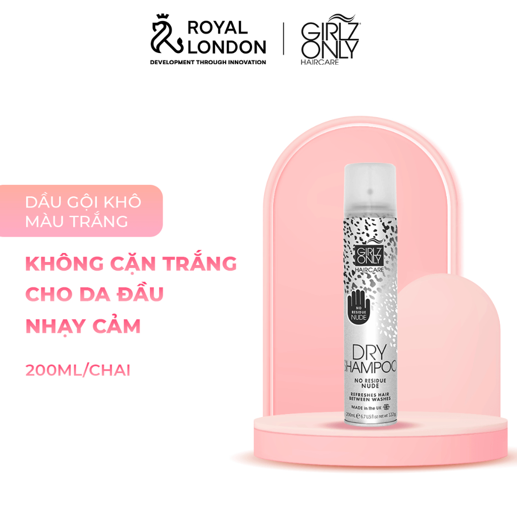 Dầu Gội Khô Dry Shampoo Girlz Only No Residue Nude 200ml