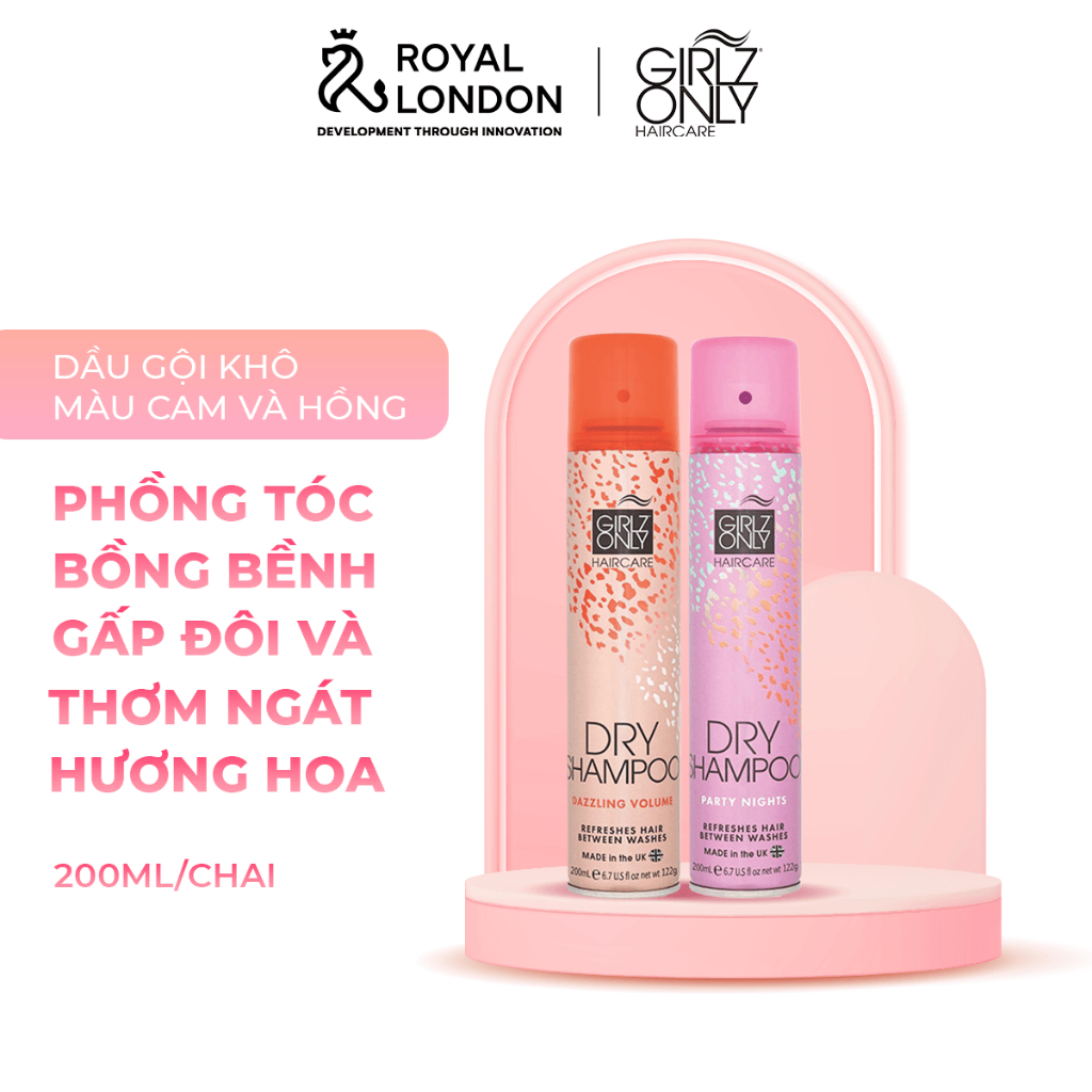 Combo 2 Dầu Gội Khô Dry Shampoo Girlz Only 200ml x 2