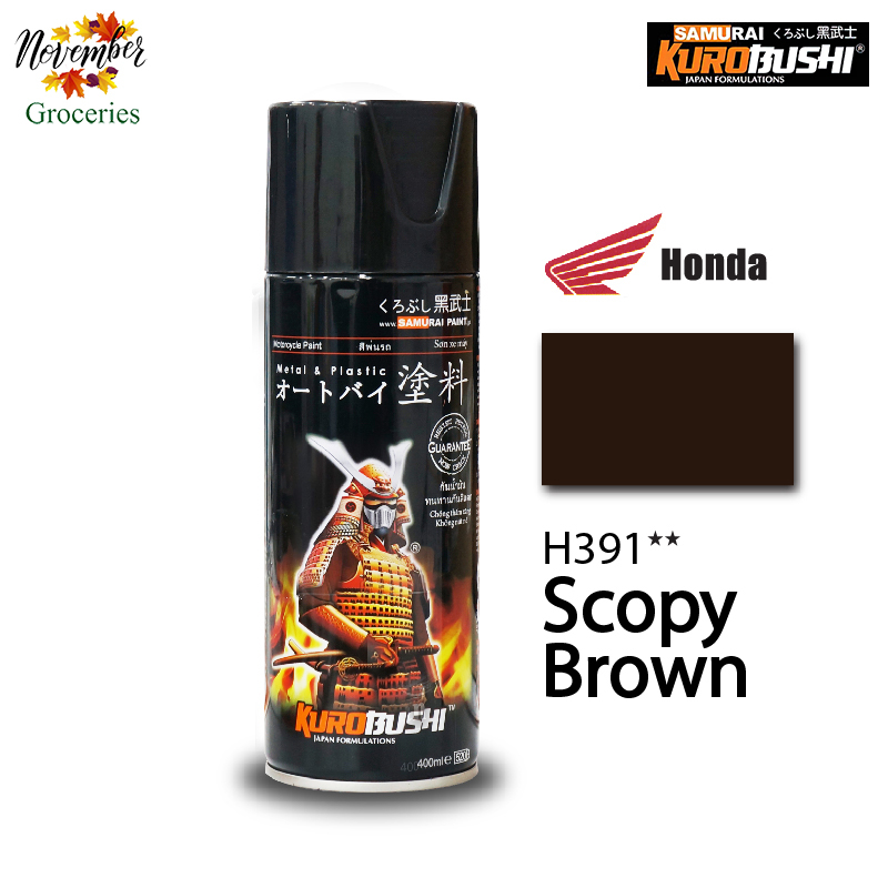 Samurai Kurobushi H391** Scopy Brown Màu Nâu Hạt Dẻ Sơn Xịt Xe Máy Màu Honda Công Thức Nhật Bản Sản Xuất Malaysia 400ML