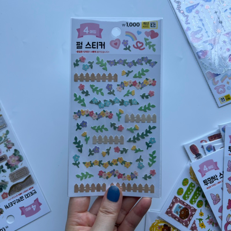 SẴN | Mix 4 Tấm Sticker Daiso Hàn Quốc Decor Không Trùng Mẫu