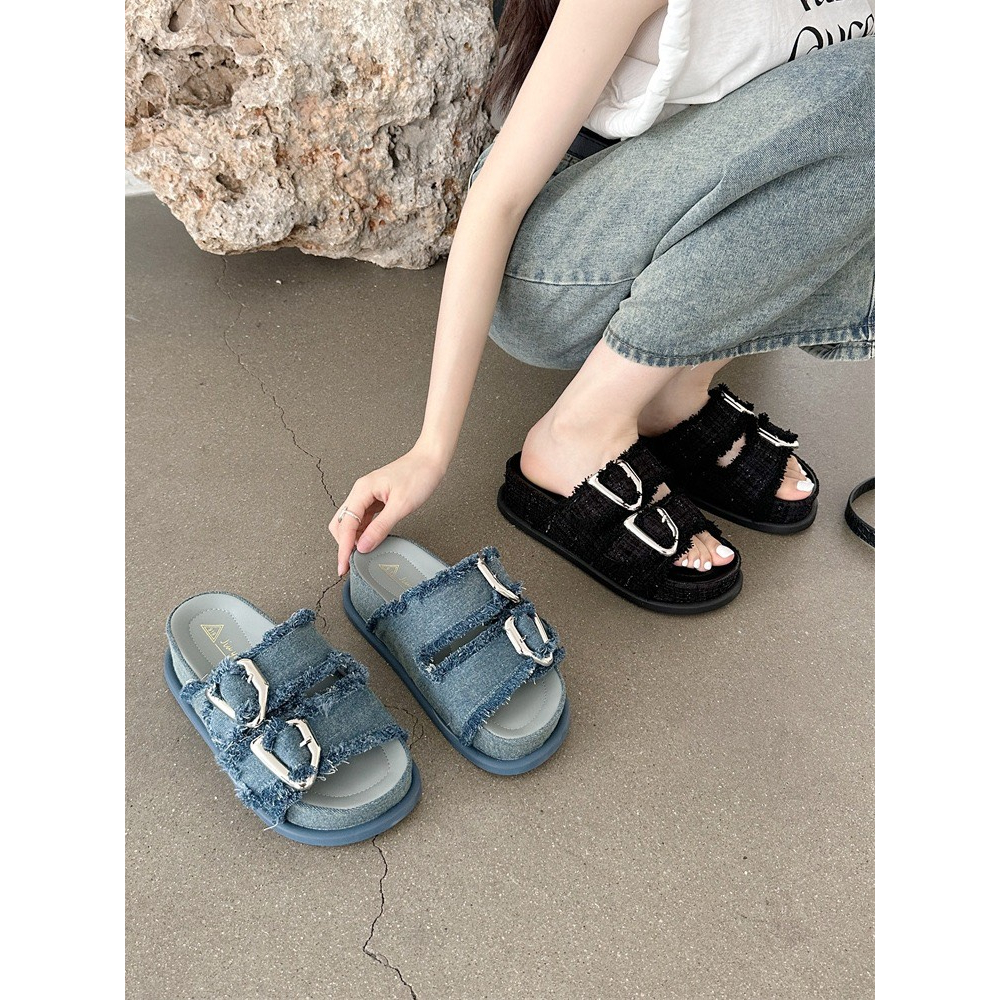 DÉP LÊ NỮ JEAN ĐẾ BÁNH MÌ HÈ 2023 LOẠI 1 FULBOX 666-30 HACHI SHOES