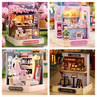 Mô Hình Nhà Búp Bê Mini Tự Làm DIY QT048, QT041, QT032, QT030....Tặng KEO DÁN + MICA CHE BỤI