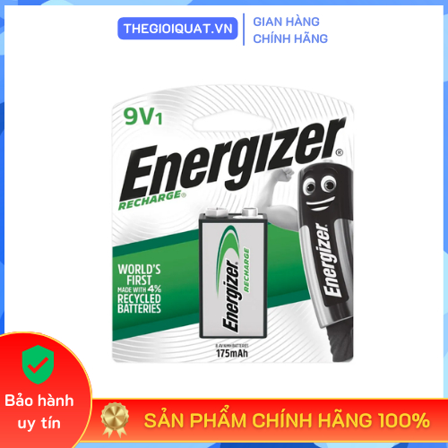 Pin sạc 9V Energizer Recharge NH22 BP1 dung lượng 175mAh (vỉ 1 viên) - Hàng chính hãng