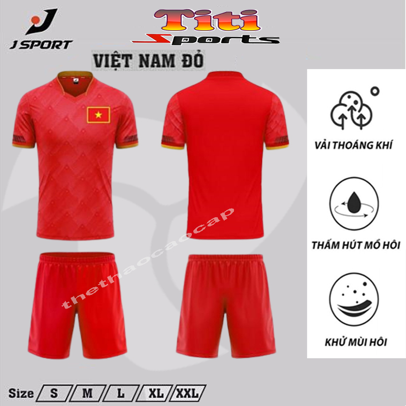 Bộ Quần Áo Bóng Đá Việt Nam Đỏ Thun Lạnh Cao Cấp ,Bộ Đồ Đá Banh Chất Vài Mềm Mịn ,Thoáng Mát Mẫu Mới 2023