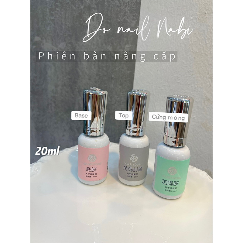 sơn gel hoa hồng top base cứng móng mẫu mới chính hãng 20ml