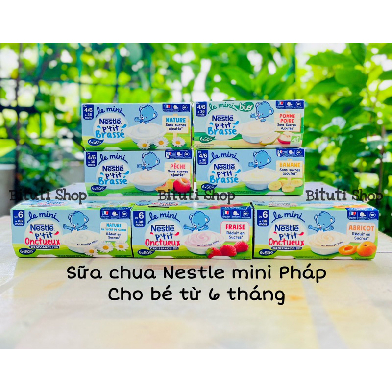 Sữa chua Nestle mini mẫu mới lốc 6hũ x 50g đủ vị cho bé từ 6tháng